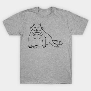 Chonk Cat Outline T-Shirt